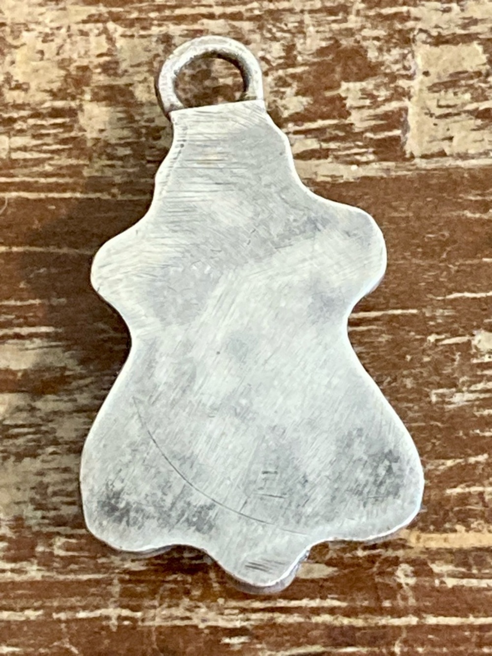 Small Southwestern Style Pendant Silver Tone with Two Blue Stones Sawtooth Bezel - Picture 9 of 11